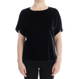 Dolce & Gabbana Black velvet shortsleeved Womens blouse