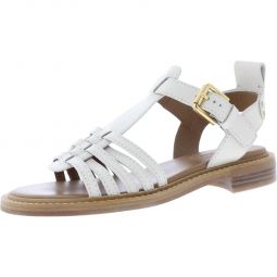 Womens Leather Buckle Slingback Sandals