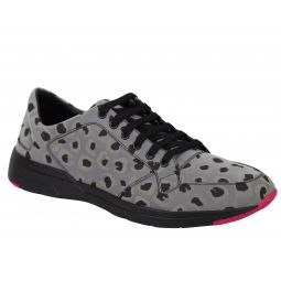 Gucci Mens Reflex Leopard Print Gray Fabric Running Sneakers