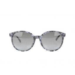 Gucci Unisex Black / Gray Plastic Round Frame Sunglasses GG