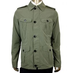 Gucci Mens Soft Popeline Army Green Polyester Polyamide Peacoat