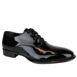 Alexander McQueen Mens Patent Black Leather Dress Shoes