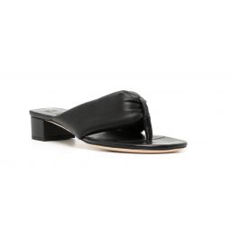 Staud Womens Dahlia 35MM Black Leather Thong Sandals
