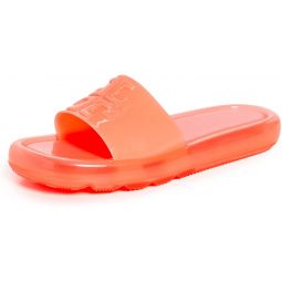 Tory Burch Womens Bubble Jelly Slides, Fluorescent Pink