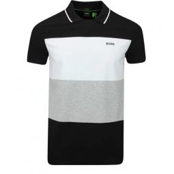 Hugo Boss Mens Palle Black Color Block Polo T-Shirt