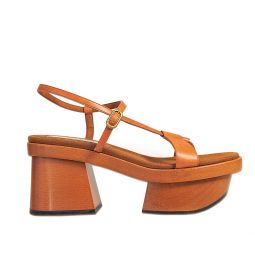 Stella McCartney Womens Altea Platform Block Heel Sandal in Brown