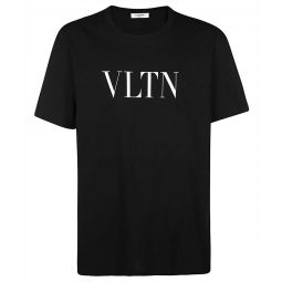 Valentino Garavani Mens Black White Logo Short Sleeve VLTN T-Shirt