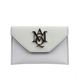 Alexander McQueen Unisex Two Tone White / Ivory Leather Card Holder
