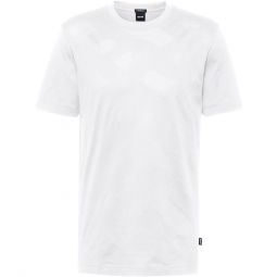Hugo Boss Mens Tiburt 355 White Jacquard Logo Short Sleeve Crew Neck T-Shirt