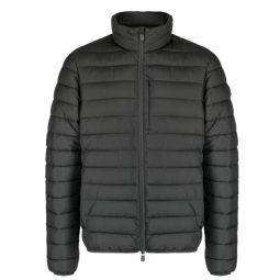 Save The Duck Mens Erion Solid Black Quilted Puffer Coat Jacket