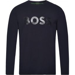 Hugo Boss Mens Togn 3 Black Stretch Mirror Effect Logo Long Sleeve T-Shirt