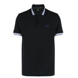 Hugo Boss Mens Paddy NCSA Black Pique Cotton Short Sleeve Polo T-Shirt