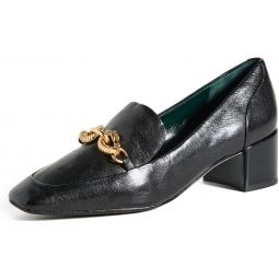 Tory Burch Womens Jessa Heeled Loafers 45mm, Perfect Black