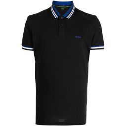 Hugo Boss Mens Paddy 2 Cotton Jersey Short Sleeve Polo T-Shirt, Black