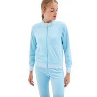 Juicy Couture Light Doo Wop Snap Collar Velour Track Jacket L