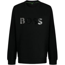Hugo Boss Mens Salbo Mirror NCSA Stretch Long Sleeve Pullover, Black