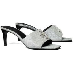 Tory Burch Womens Eleanor Pave Mule 65mm Heeled Sandal, Diamond/Perfect Black