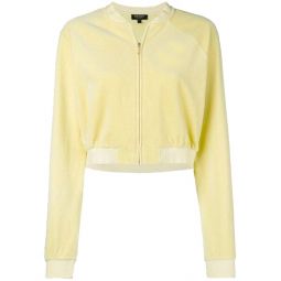 Juicy Couture Womens Pastel Yellow Track Velour Crop Jacket XS