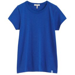 Rag & Bone Womens The Slub Mid Blue Solid Short Sleeve T-Shirt