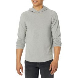 Vince Mens Broken Twill Pullover Hoodie, H Grey/Off White