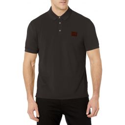 Hugo Boss Hugo Mens Dereso V Square Logo Cotton Polo Shirt, Black