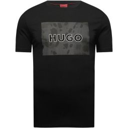 Hugo Boss Hugo Mens Diragolino V Black Gold Logo Short Sleeve Crew Neck T-Shirt