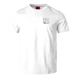 Hugo Boss Mens Stacked Logo T-Shirt, White