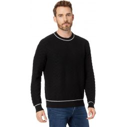 Ted Baker Mens Sepal Textured Crew Neck Sweater, Black