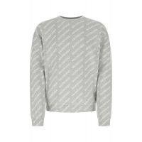 Balenciaga Mens Intarsia Logo Crew Neck Sweater, Grey, Large