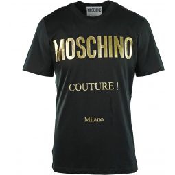 Moschino Mens Short Sleeve Crew Neck T-Shirt Black 52 XL