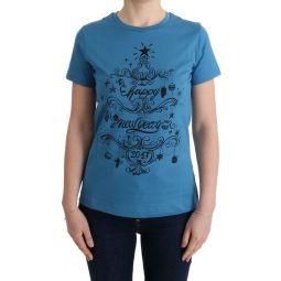 Dolce & Gabbana Blue Cotton 2017 Motive Womens T-Shirt