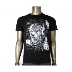 Alexander McQueen Mens Black Organic Skull Print T-Shirt