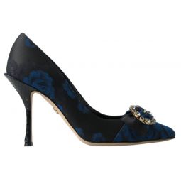 Dolce & Gabbana Elegant Blue Crystal Embellished Womens Pumps