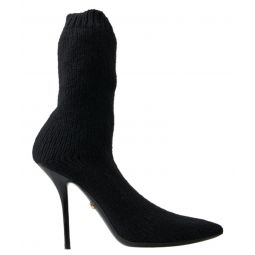 Dolce & Gabbana Elegant Black Viscose Mid-Calf Womens Boots