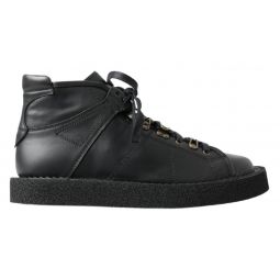 Dolce & Gabbana Black Leather Slip on Stretch Mens Boots