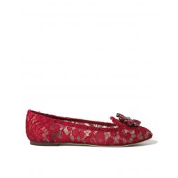 Dolce & Gabbana Elegant Floral Lace Vally Womens Flats