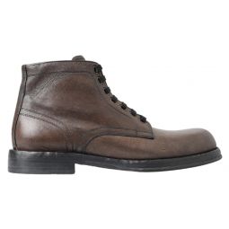 Dolce & Gabbana Elegant Horse Leather Lace-Up Mens Boots