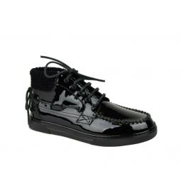 Saint Laurent Mens Black Patent Leather Hi Top Sneakers (40 EU / 7 US)