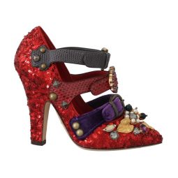 Dolce & Gabbana Red Bellucci Alta Moda Embellished Womens Pumps