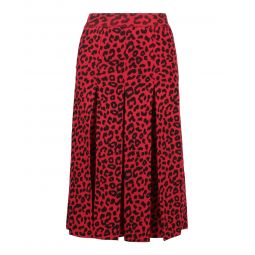 Gucci Womens Leopard Print Silk Skirt