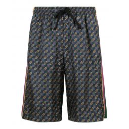 Gucci Mens Horsebit and Basketweave Cotton Shorts