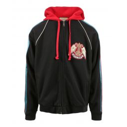 Gucci Mens Patch Zipped Cotton Hoodie