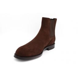 TODS MENS CHELSEA SUEDE BROWN BUCKLE DETAILED BOOT