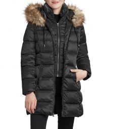 Womens Satin Cold Weather Puffer Jacket