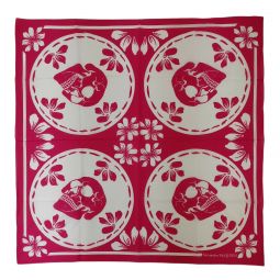 Alexander McQueen Womens Pink Cotton Porcelain Skull Square Scarf