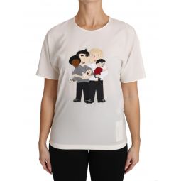Dolce & Gabbana White Silk Stretch #dgfamily Womens T-shirt