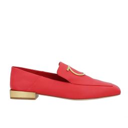Salvatore Ferragamo Womens Lana Gancini Loafer Dress Shoes Red