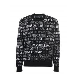 Versace Jeans Elegant Monochrome Logo Mens Sweater