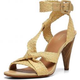 Celyn Womens Woven Knot-Front Slingback Sandals