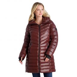Womens Quilted Mid Length Puffer Jacket
